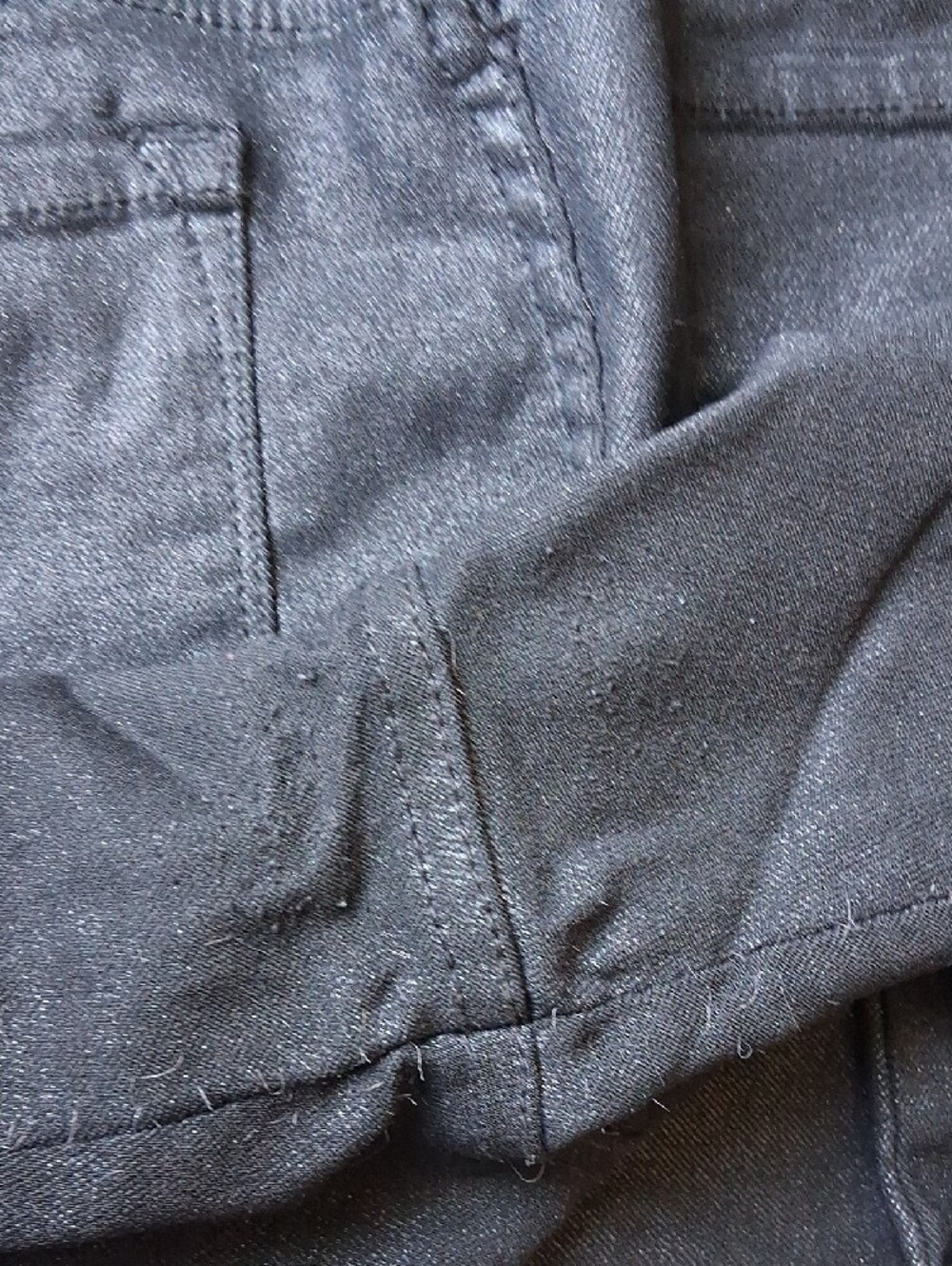 Seven7 Black Coated Skinny Jeans Faux Leather Look Size 10 - Picture 6 of 9